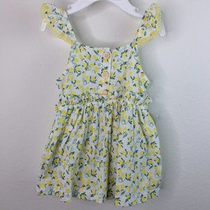 Jessica Simpson Baby Dress 6 to 9 Months Bloomers Yellow White Lemon Print